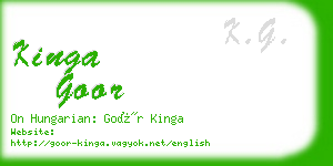 kinga goor business card